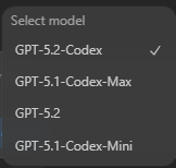 codexモデル選択