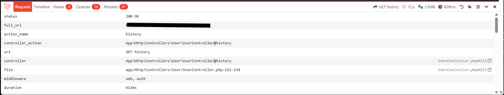 Laravelデバッグバー